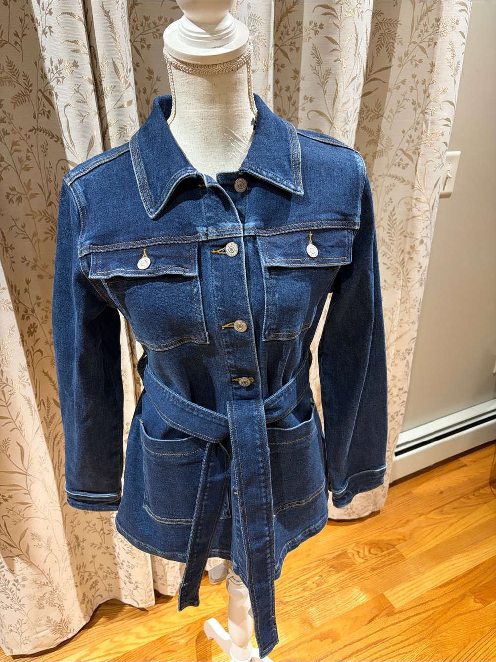 Judy Blue Dark Blue Denim Belted Jacket